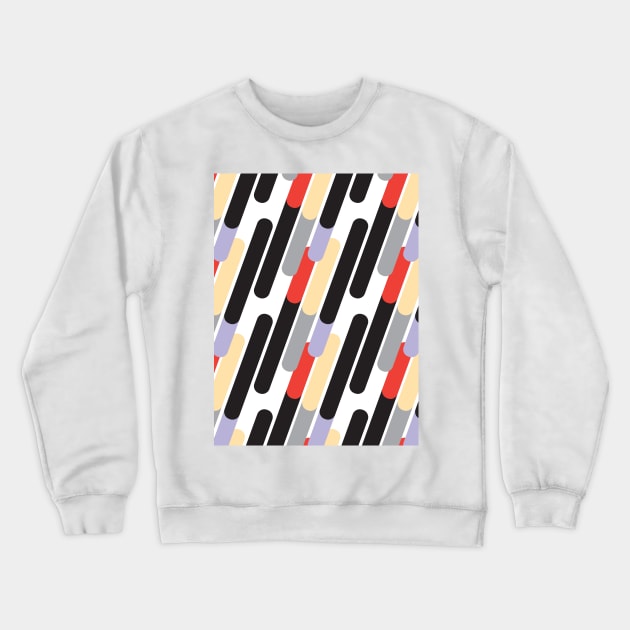 Abstract Colorful Diagonal Lines Dynamic Geometric Pattern Pop Art Crewneck Sweatshirt by sofiartmedia